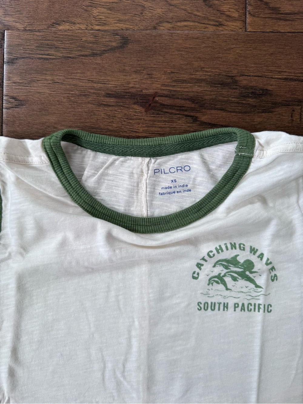 Pilcro by Anthropologie Catching Waves South Pacific Ringer Tee Size XS - Picture 4 of 9